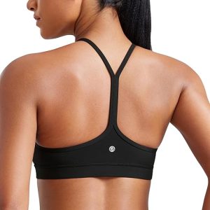 Butterluxe Womens Y Back Sports Bra – Padded Racerback Low Impact Spaghetti Thin Strap Workout Yoga Top