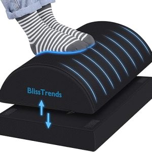 Foot Rest for Under Desk at Work-Versatile Foot Stool with Washable Cover-Comfortable Footrest with 2 Adjustable Heights for Car,Home and Office to Relieve Back,Lumbar,Knee Pain-Black