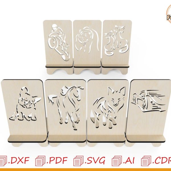 Cell Phone Holders Laser File, Geometric, Cell Phone Holders Stand Laser File / Laser Ready File