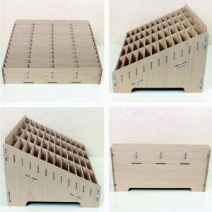 Lasercut Wooden Phone Rack, 48 Cell Classroom Phone Holder 3 mm Plan SVG DXF Files