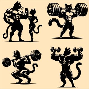 Cat Gym Svg Png, Bodybuilder Svg, Gym Svg, Bodybuilding Svg, Cat Svg, Muscular Cat Svg, Fitness Workout Svg, Sublimation Design
