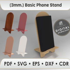 Laser Cut Wood Phone Stands, Phone Holder Svg File, Laser Cut Files, Simple Phone Holder