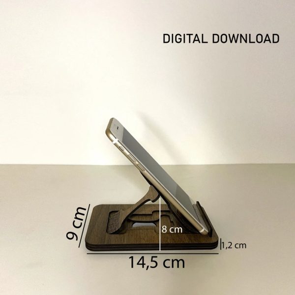 Laser Cut Files Telephone Stand, Modern Minimalist Phone Holder, Perfect for Desk Organization, Unique Gift for Tech Lovers