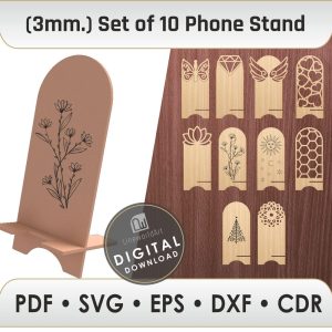 Phone Stand Svg Laser Cut File, Laser Cut Phone Holder Set, Dxf Files for Laser