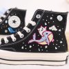 Purple Glitter Women’s Mesh Sneakers, comfortable sneakers, memory foam sneakers, lightweight sneakers, breathable sneakers, walking shoes