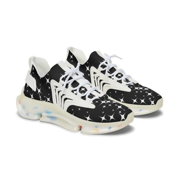 Black Sparkling Women’s Mesh Sneakers Trendy Athletic Shoes, Fashionable Footwear, Lightweight Running Shoes, Ideal for Casual Outfits