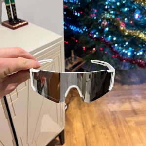 White & Silver Rave Sunglasses – Sports Cycling Running Festival Shades – Lightweight and Unisex