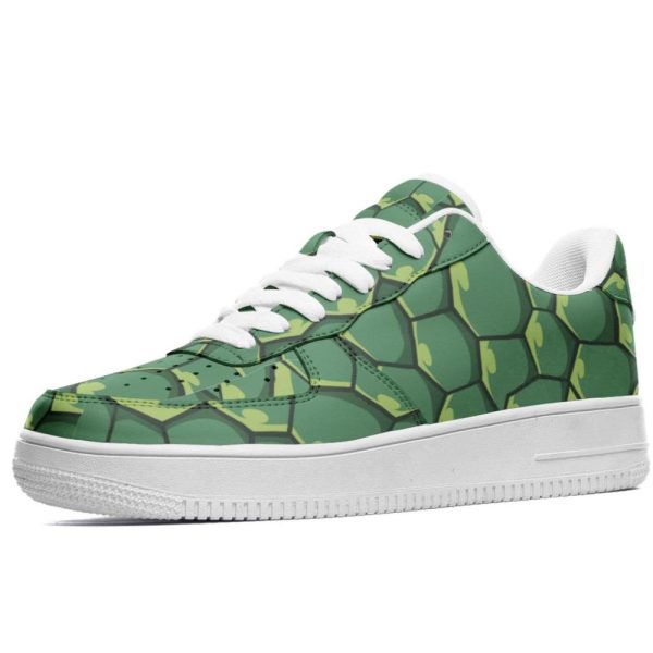Green Turtle Shell Pattern Sneakers – Unique Animal Print Shoes – Fun Nature-Inspired Footwear – Cool Casual Sneakers for Turtle Lovers