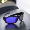 VINTAGE SUNGLASSES man woman original 2000s Italian Y2K style close-fitting wraparound gunmetal frame gradient light lens sports style